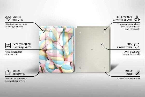 De vidrio templado Malvaviscos coloridos