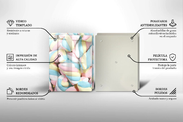 De vidrio templado Malvaviscos coloridos