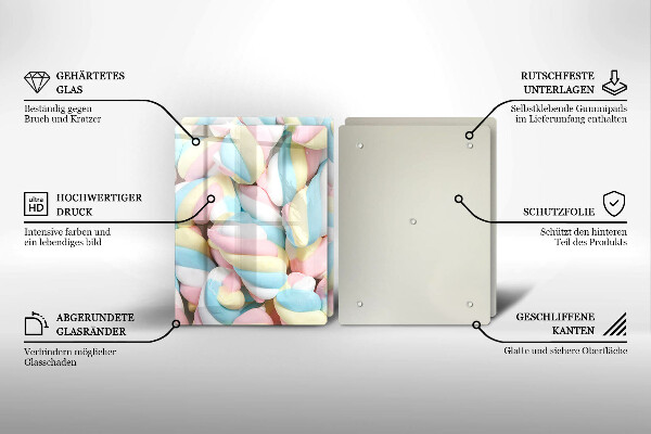 De vidrio templado Malvaviscos coloridos