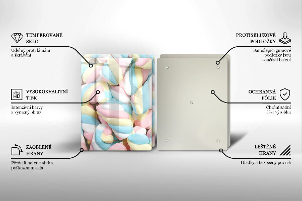 De vidrio templado Malvaviscos coloridos