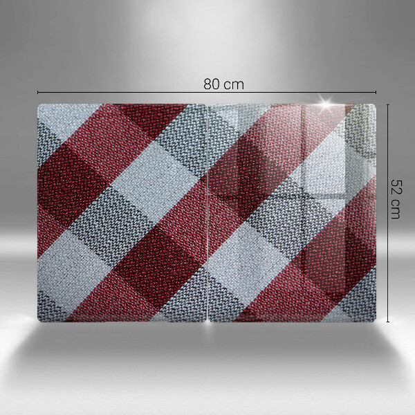 De vidrio templado Patrón de cuadros rojos y blancos