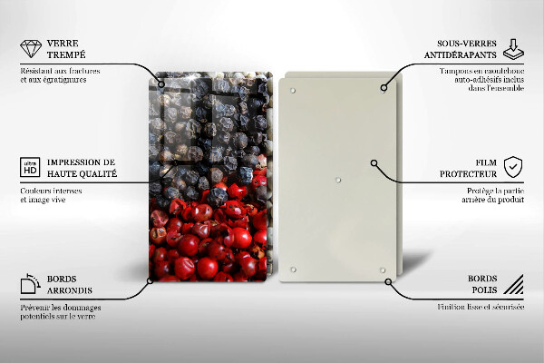 De vidrio templado Pimienta negra