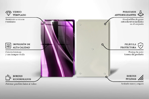 De vidrio templado Abstracción púrpura