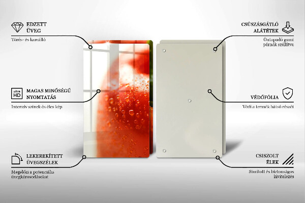 De vidrio templado Pimiento rojo