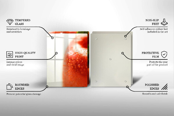 De vidrio templado Pimiento rojo