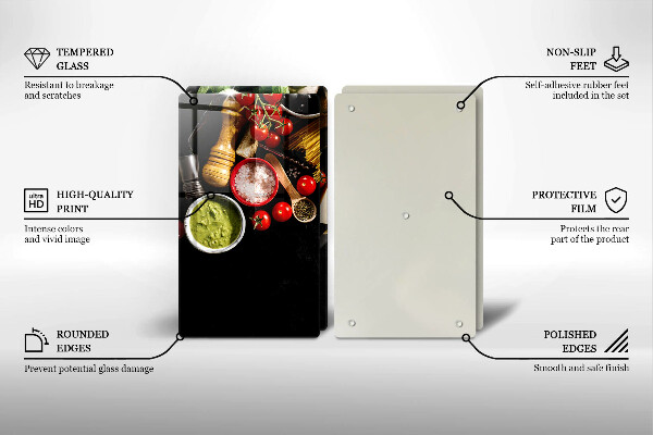 De vidrio templado Ingredientes y especias italianas