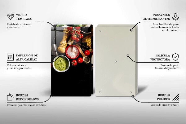 De vidrio templado Ingredientes y especias italianas