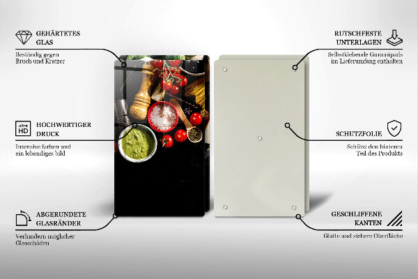 De vidrio templado Ingredientes y especias italianas