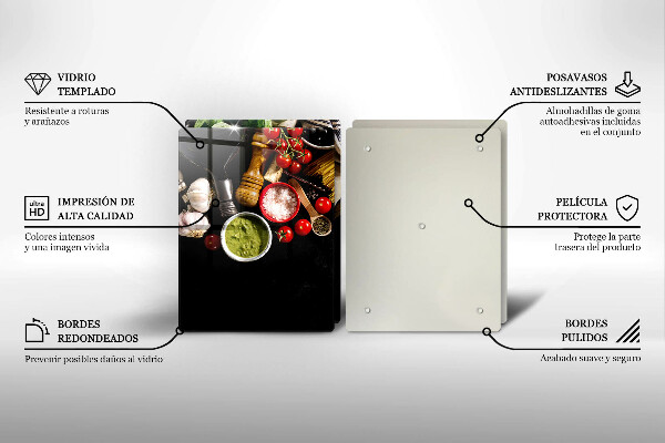 De vidrio templado Ingredientes y especias italianas