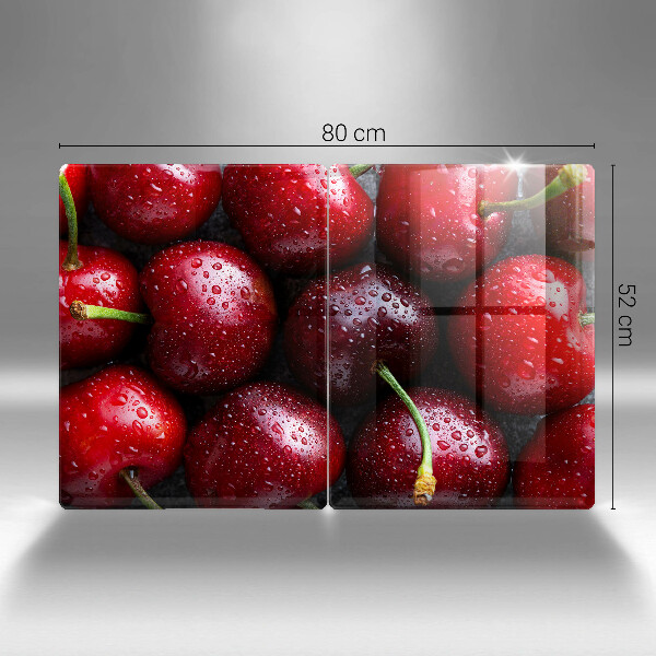 De vidrio templado Primer plano de cerezas