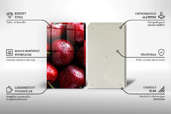De vidrio templado Primer plano de cerezas