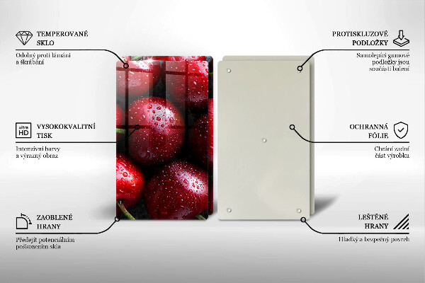 De vidrio templado Primer plano de cerezas