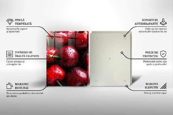 De vidrio templado Primer plano de cerezas
