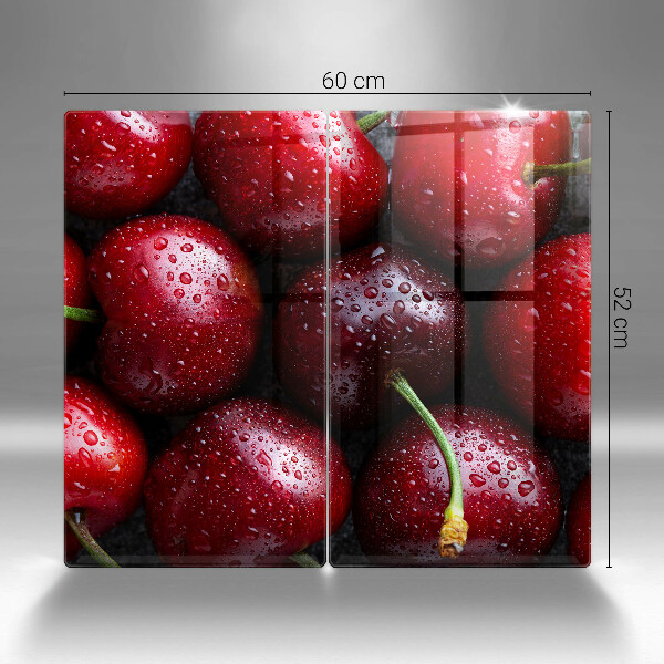 De vidrio templado Primer plano de cerezas