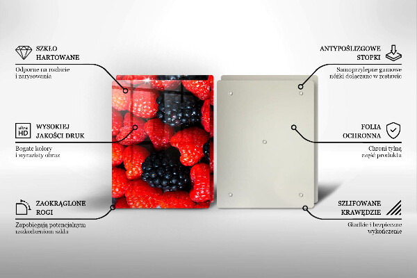 De vidrio templado Frambuesas y moras