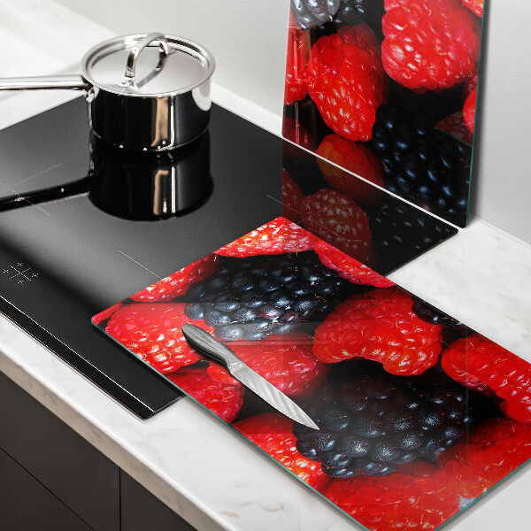 De vidrio templado Frambuesas y moras