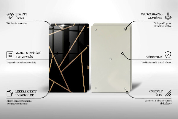 De vidrio templado Abstracción negra