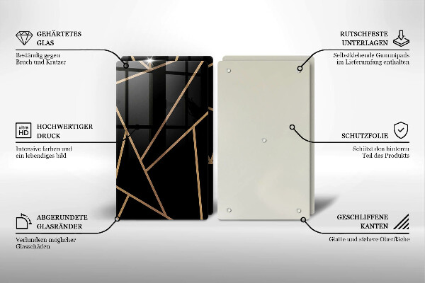 De vidrio templado Abstracción negra