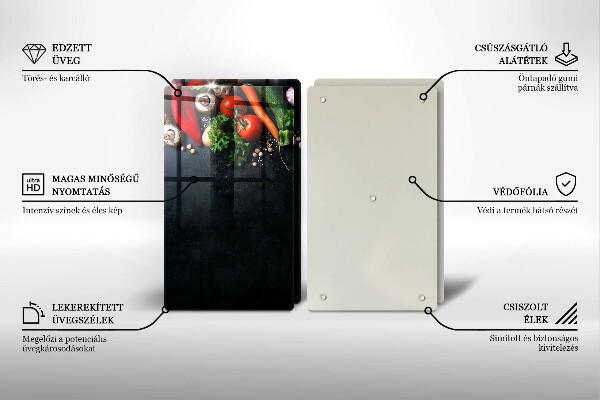 De vidrio templado Verduras coloridas