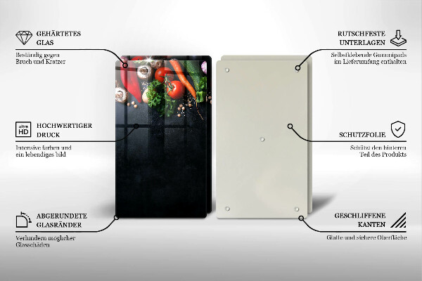 De vidrio templado Verduras coloridas