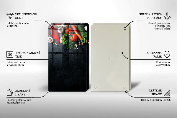 De vidrio templado Verduras coloridas