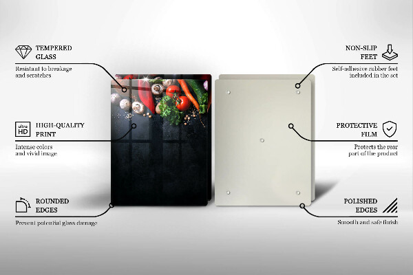 De vidrio templado Verduras coloridas