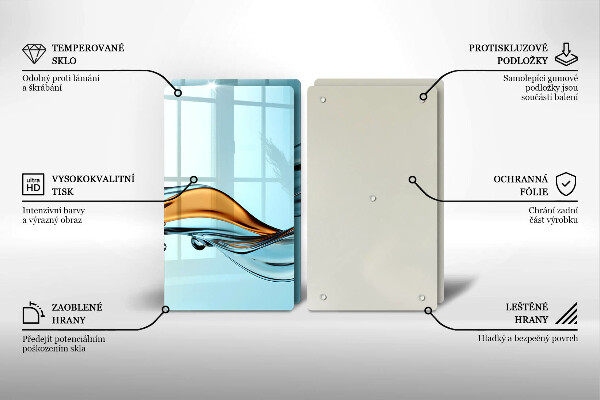 De vidrio templado Agua sobre un fondo azul