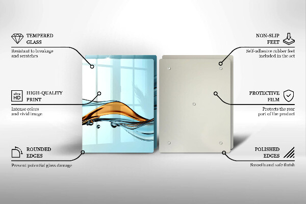 De vidrio templado Agua sobre un fondo azul