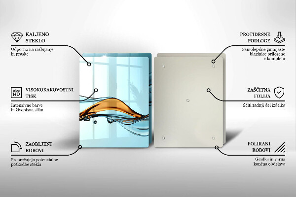 De vidrio templado Agua sobre un fondo azul