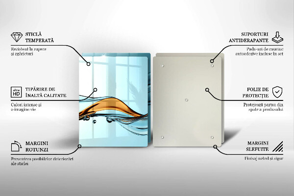 De vidrio templado Agua sobre un fondo azul