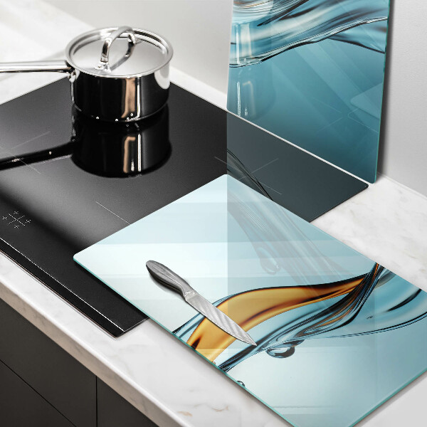 De vidrio templado Agua sobre un fondo azul