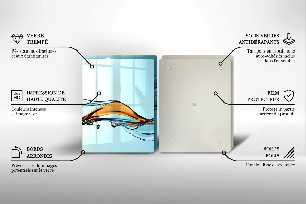 De vidrio templado Agua sobre un fondo azul