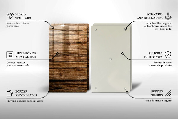De vidrio templado Textura de madera