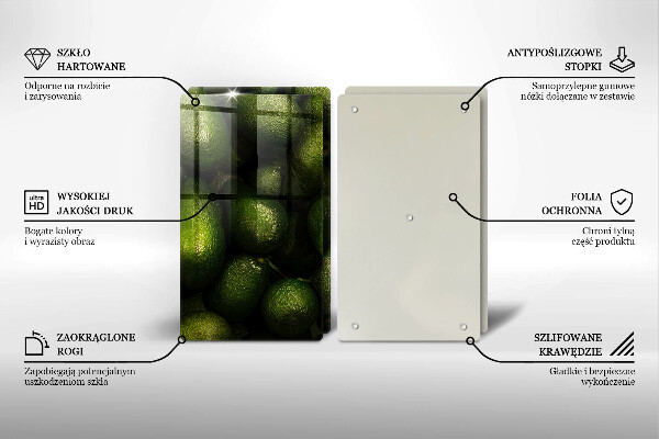 De vidrio templado Fruta de aguacate