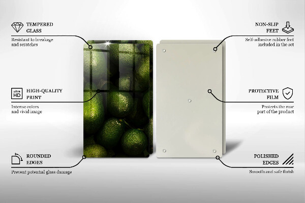 De vidrio templado Fruta de aguacate