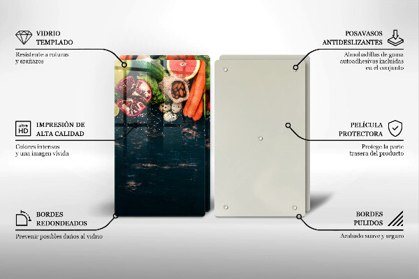 De vidrio templado Frutas y vegetales