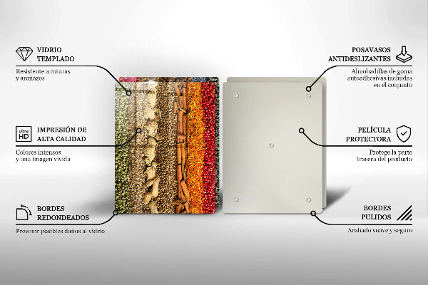 De vidrio templado Especias coloridas