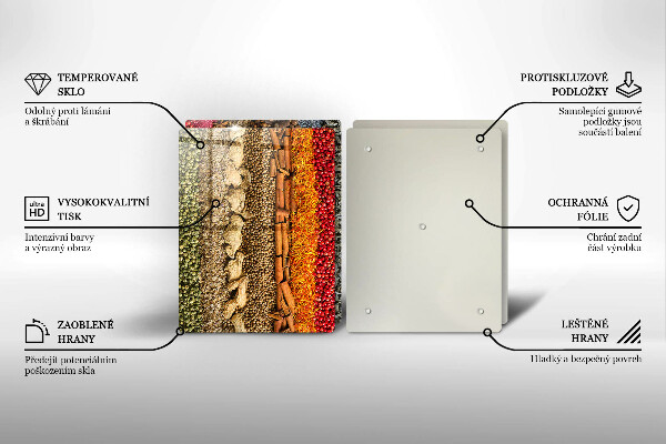 De vidrio templado Especias coloridas