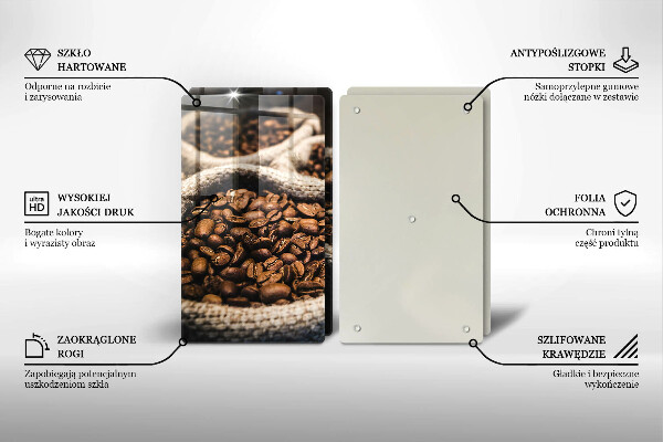 De vidrio templado Bolsas de granos de café