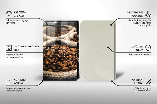 De vidrio templado Bolsas de granos de café