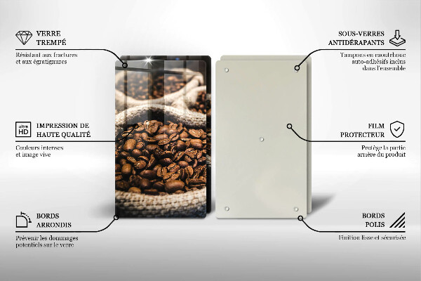 De vidrio templado Bolsas de granos de café