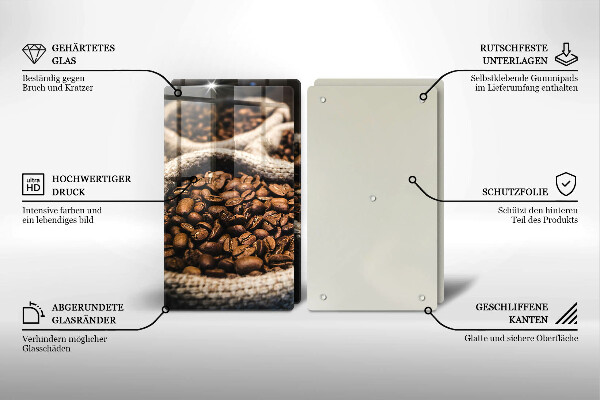 De vidrio templado Bolsas de granos de café