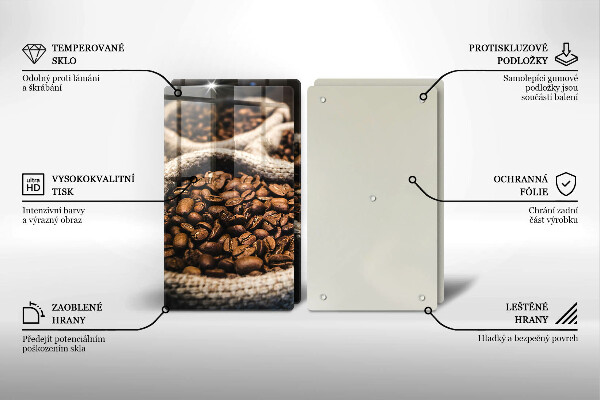 De vidrio templado Bolsas de granos de café