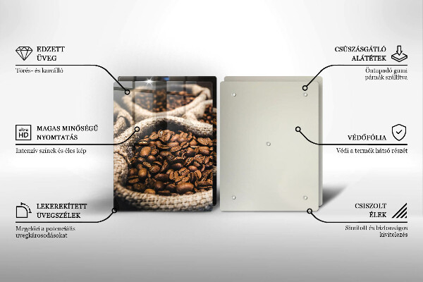 De vidrio templado Bolsas de granos de café