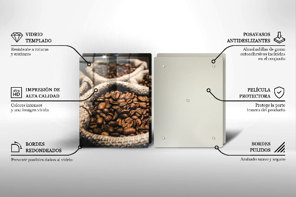 De vidrio templado Bolsas de granos de café