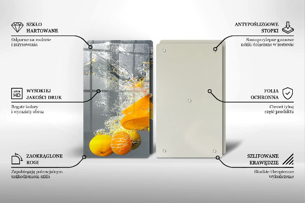 De vidrio templado Limones en agua