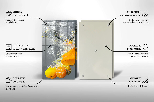 De vidrio templado Limones en agua