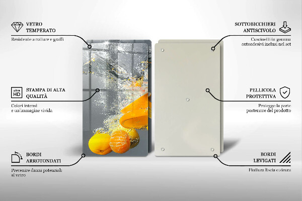 De vidrio templado Limones en agua