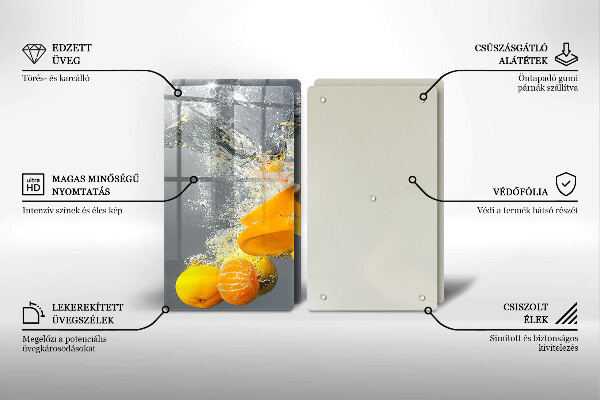 De vidrio templado Limones en agua