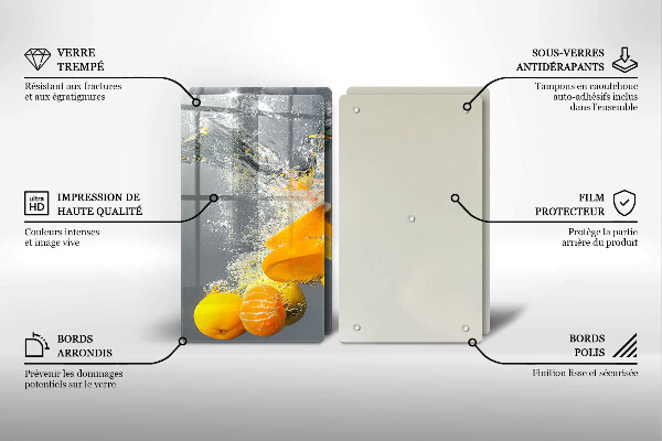 De vidrio templado Limones en agua